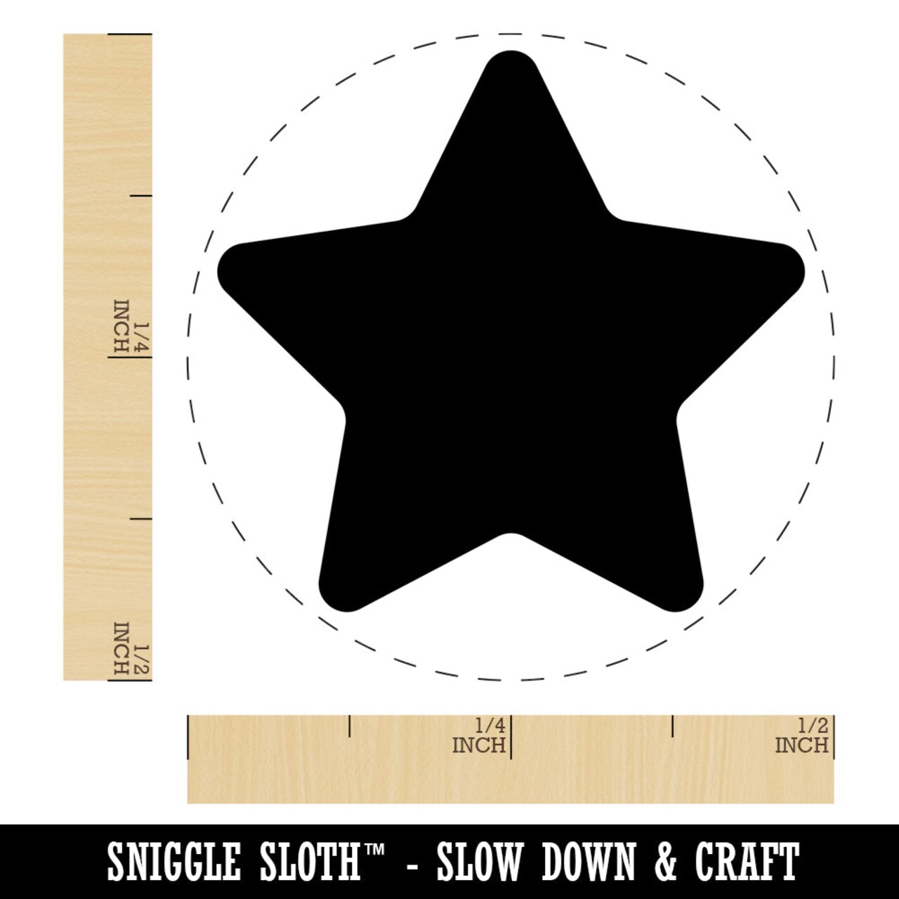 Star Curved Points Self-Inking Rubber Stamp for Stamping Crafting Planners
